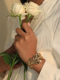 Gold-Tone Leaf Design Bracelet