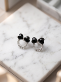 multi color Bow Crystal Stud Earrings.