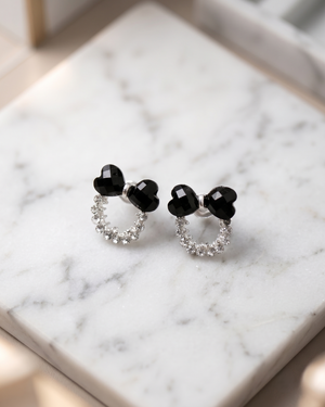 multi color Bow Crystal Stud Earrings.