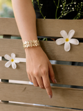 Gold-Tone Floral Design Bracelet
