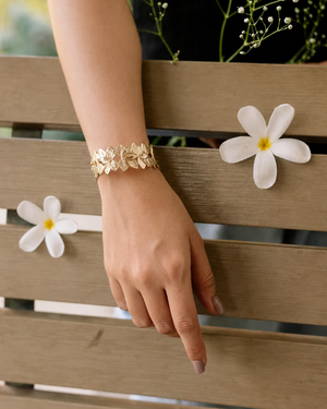 Gold-Tone Floral Design Bracelet