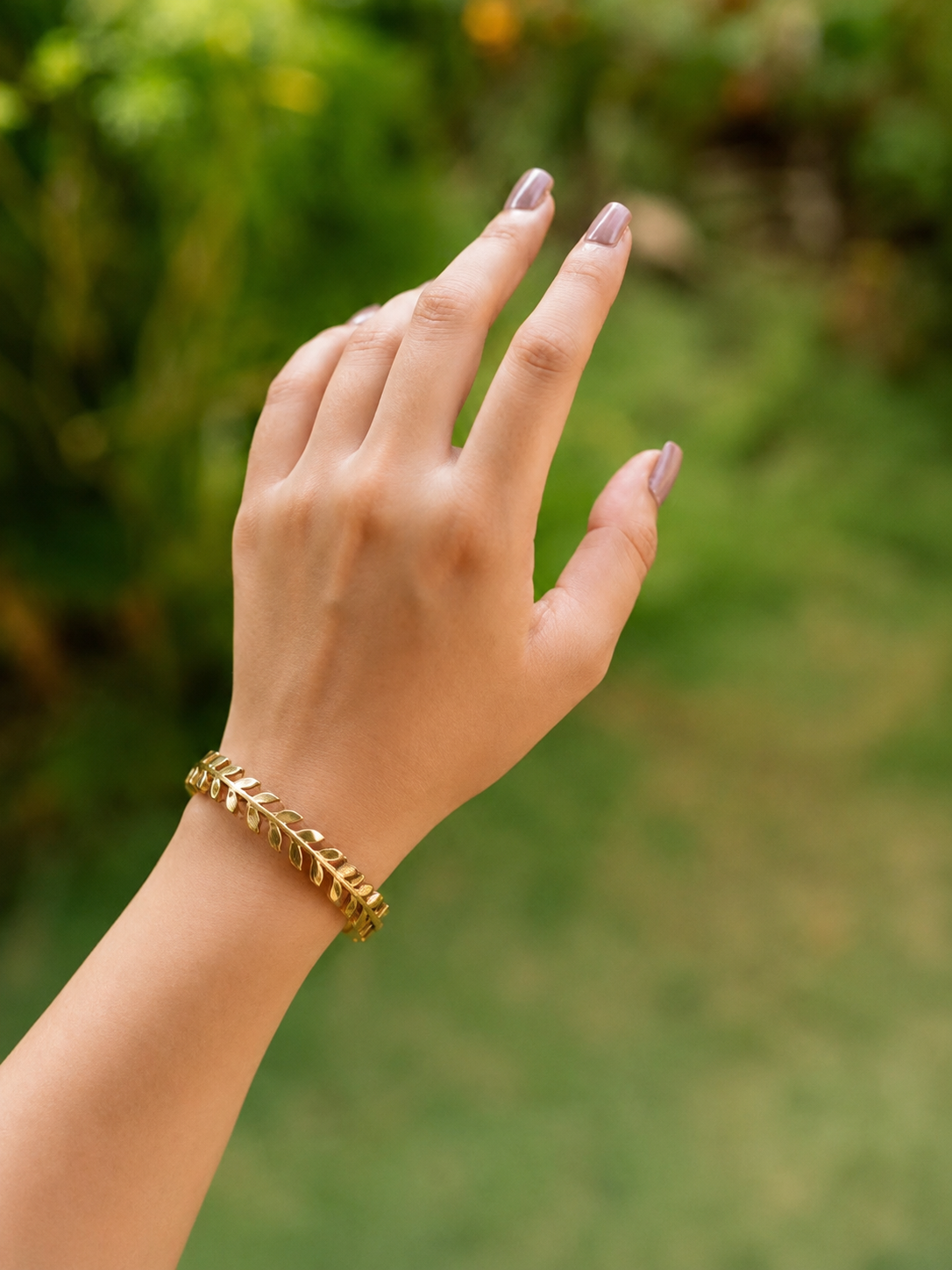 Rose Gold Leaf Design Bracelet for Women