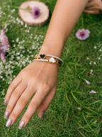 Heart Charm Dual-Tone Bracelet for Women | Elegant Everyday Jewellery