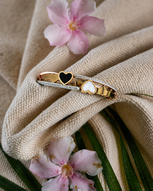 Heart Charm Dual-Tone Bracelet for Women | Elegant Everyday Jewellery