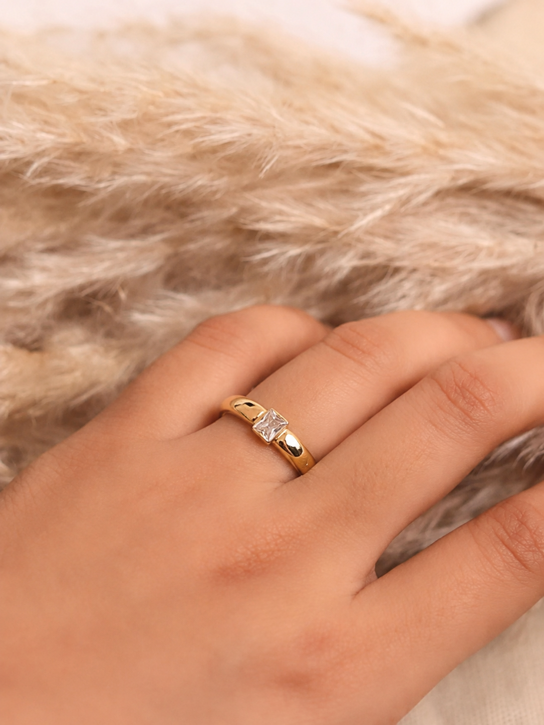 Classic Square-Cut Solitaire Ring