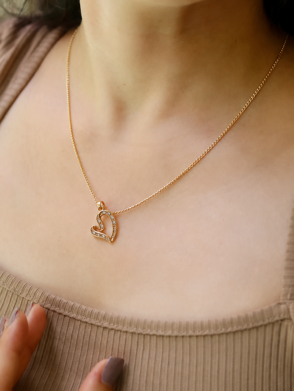 Swan-Inspired Heart Pendant Necklace