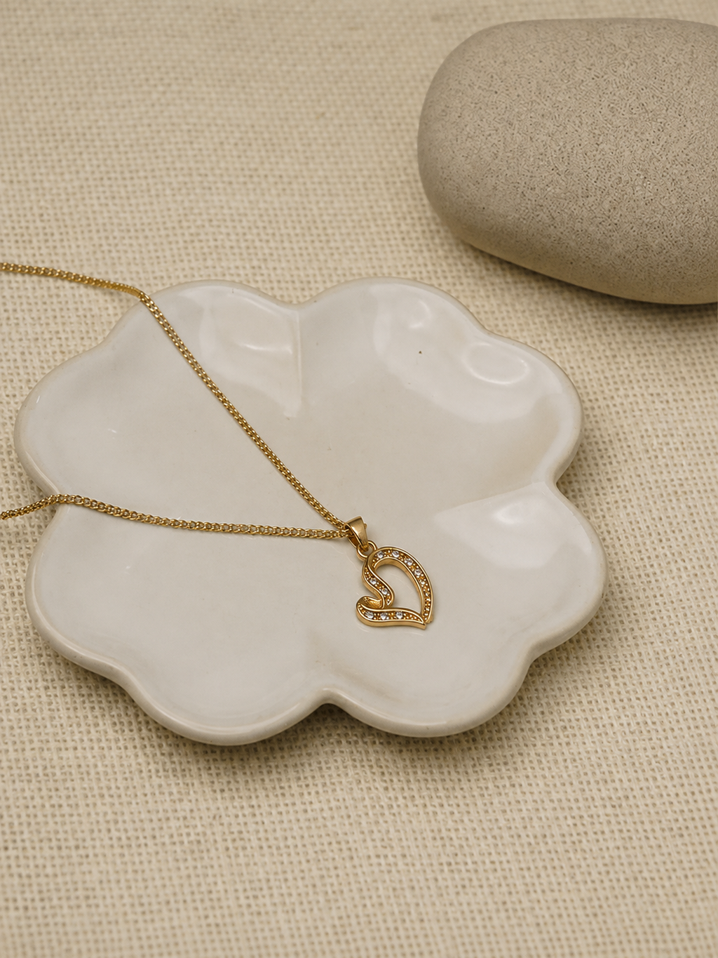 Swan-Inspired Heart Pendant Necklace