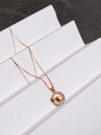 Double Heart Circle Pendant Necklace