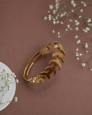 Rose Gold Leaf Design Bracelet for Women