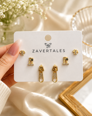 Golden Sparkle Multi-Design Earrings Set