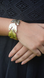 Gold-Tone Layered Leaf Bracelet