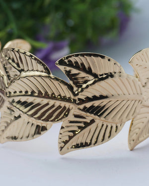 Gold-Tone Layered Leaf Bracelet