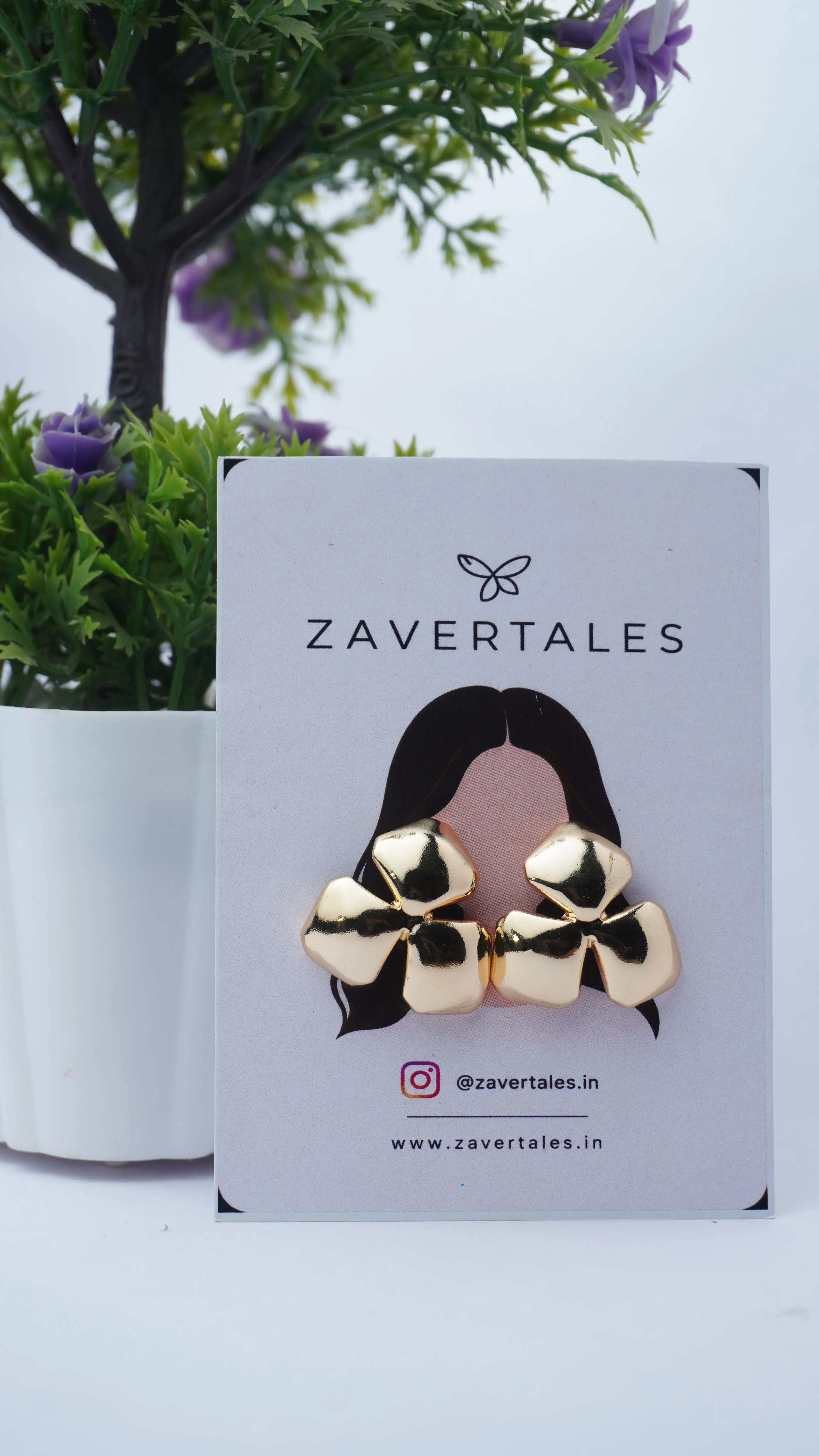 Golden Bow Statement Earrings