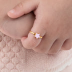 Solid Gold Pink Star Ring for Kids | BIS Hallmarked | Tiny Jewels